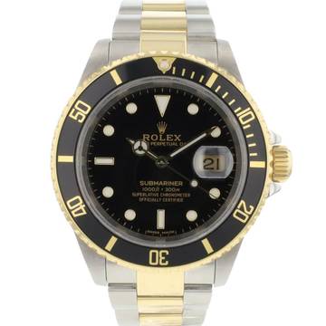  Rolex Submariner Date Gold Steel Black Dial  