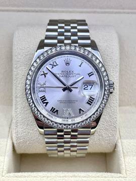  Rolex Datejust 36 Jubilee SILVER XI VI Diamond Dial and Bezel FULL SET WITH BOX AND PAPERS LIKE NEW year:2024  