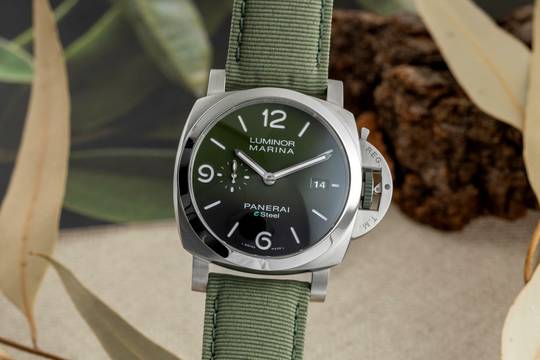  Panerai Luminor Marina Automatic Verde Smeraldo Stahl Automatik Ref. PAM01356 B&P 2023 