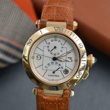 Thumbnail von Cartier Pasha Power Reserve GMT 38MM gold 18KT 2003 Full Set TOP Condition