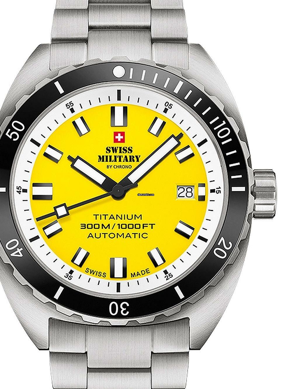 Swiss Military SMA34100.05 Diver Titanium Automatik Herrenuhr 42mm 30ATM