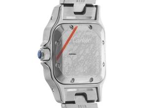 Thumbnail von Cartier Santos Galbée Date PM Kleines Modell Ref.2423 2002 Box&Beschreibung sehr gut Vintage