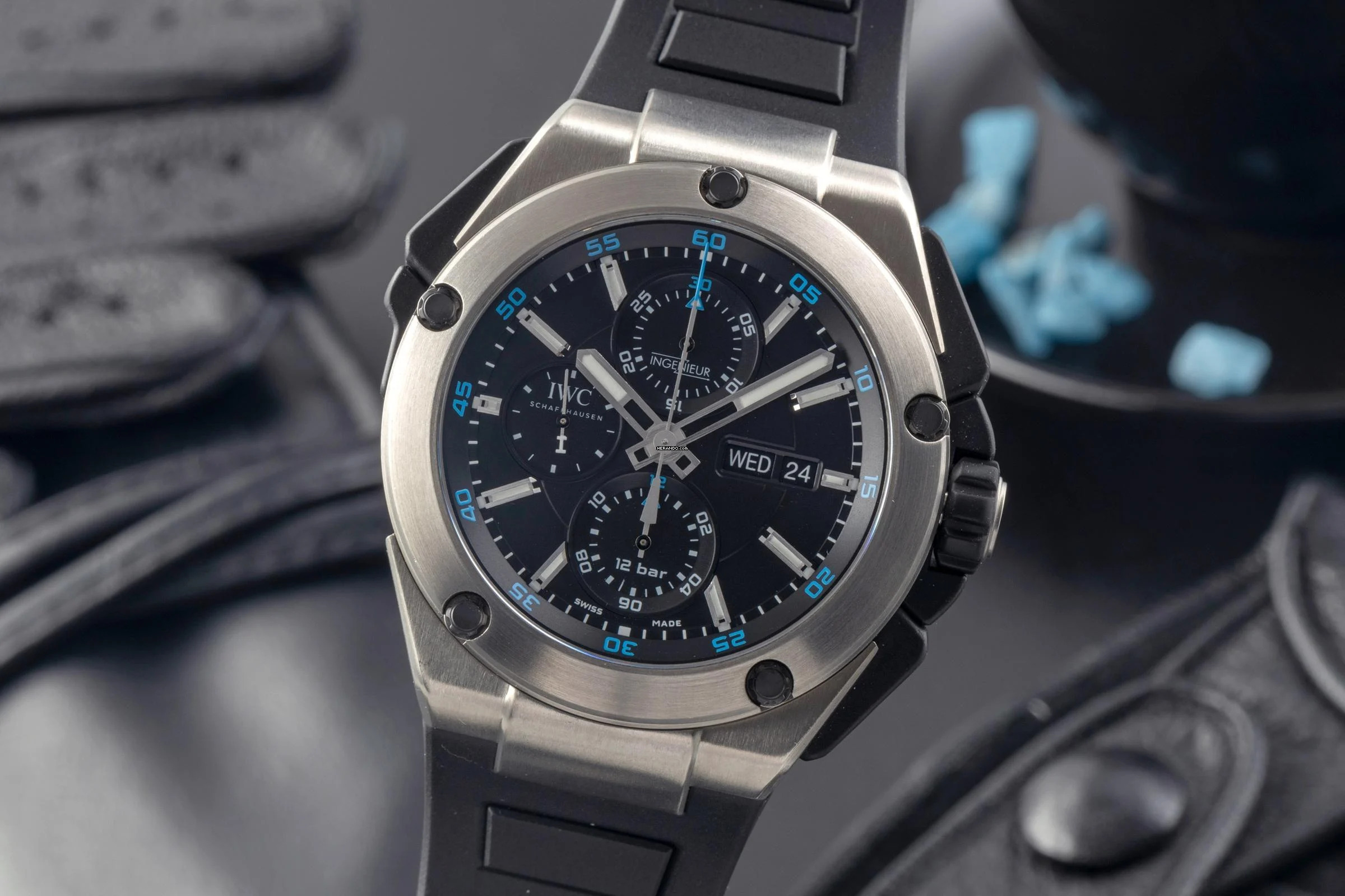 IWC Ingenieur Double Chronograph Titanium Doppelchronograph Titan Automatik Herrenuhr Ref. IW386503