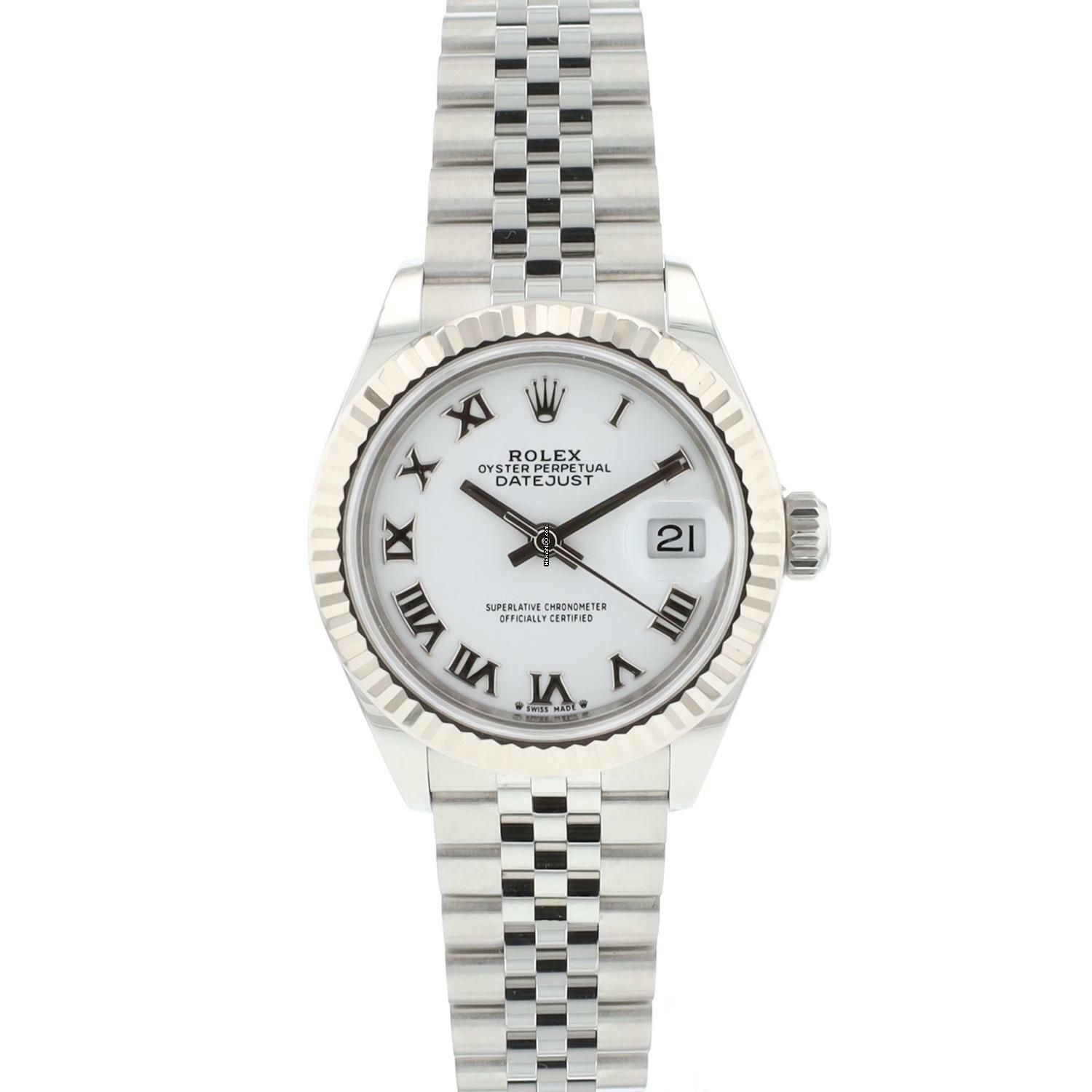 Rolex Lady-Datejust 28 Lady Jubilee White Roman Dial