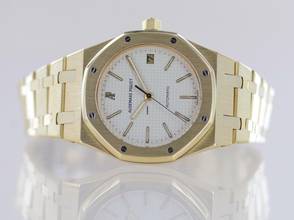 Thumbnail von Audemars Piguet Royal Oak 18K Gold 36mm Dream white Dial Automatic rar Klassiker Date