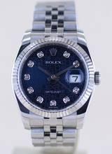Thumbnail von Rolex Datejust 36 blue 36mm Diamond Laser Dial Jubiléband fluted Whitegold B+P