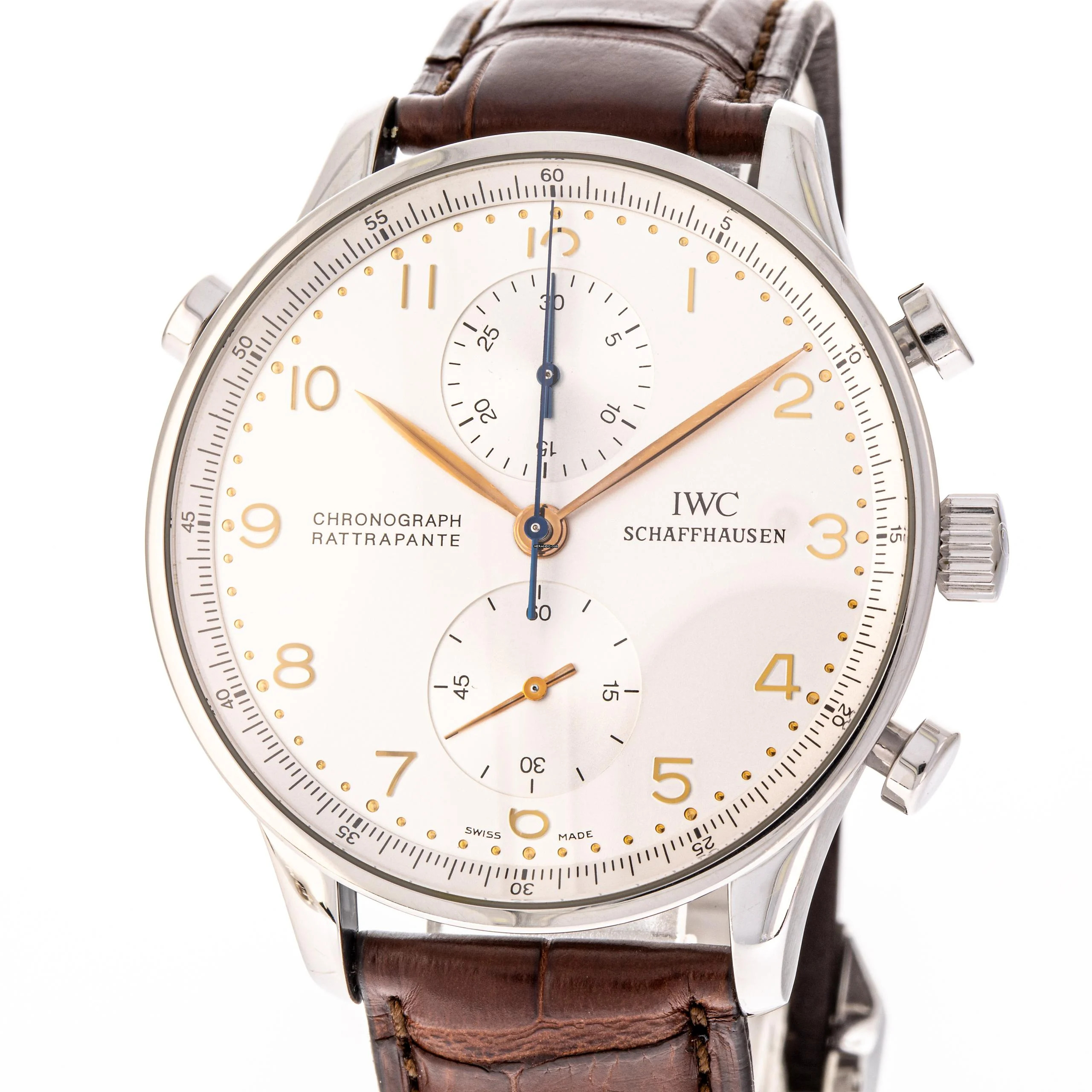 IWC Portugieser Chronograph Rattrapante Chronograph 41 White – IW3712 – like NEW – 1998 Full Set