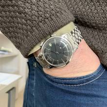 Thumbnail von Jaeger-LeCoultre Memovox Jumbo Alarm wrist E855 black dial Automatic steel 1964