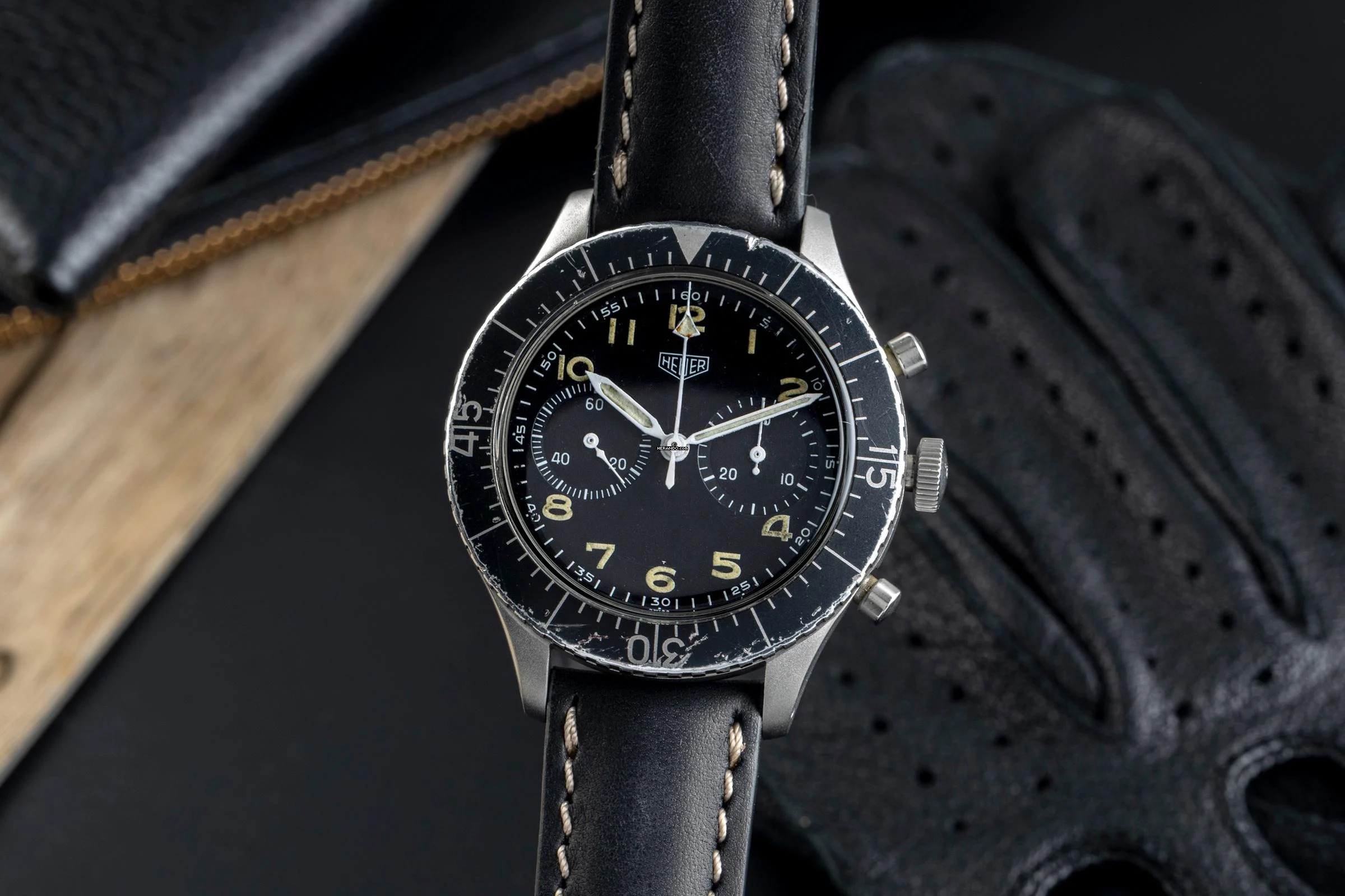 Heuer Bundeswehr Flyback-Chronograph Handaufzug 1550 SG vintage Klassiker