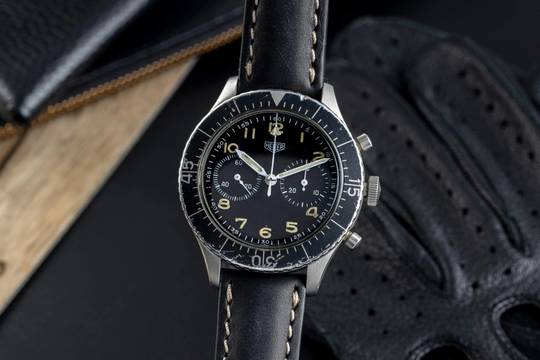  Heuer Bundeswehr Flyback-Chronograph Handaufzug 1550 SG vintage Klassiker  