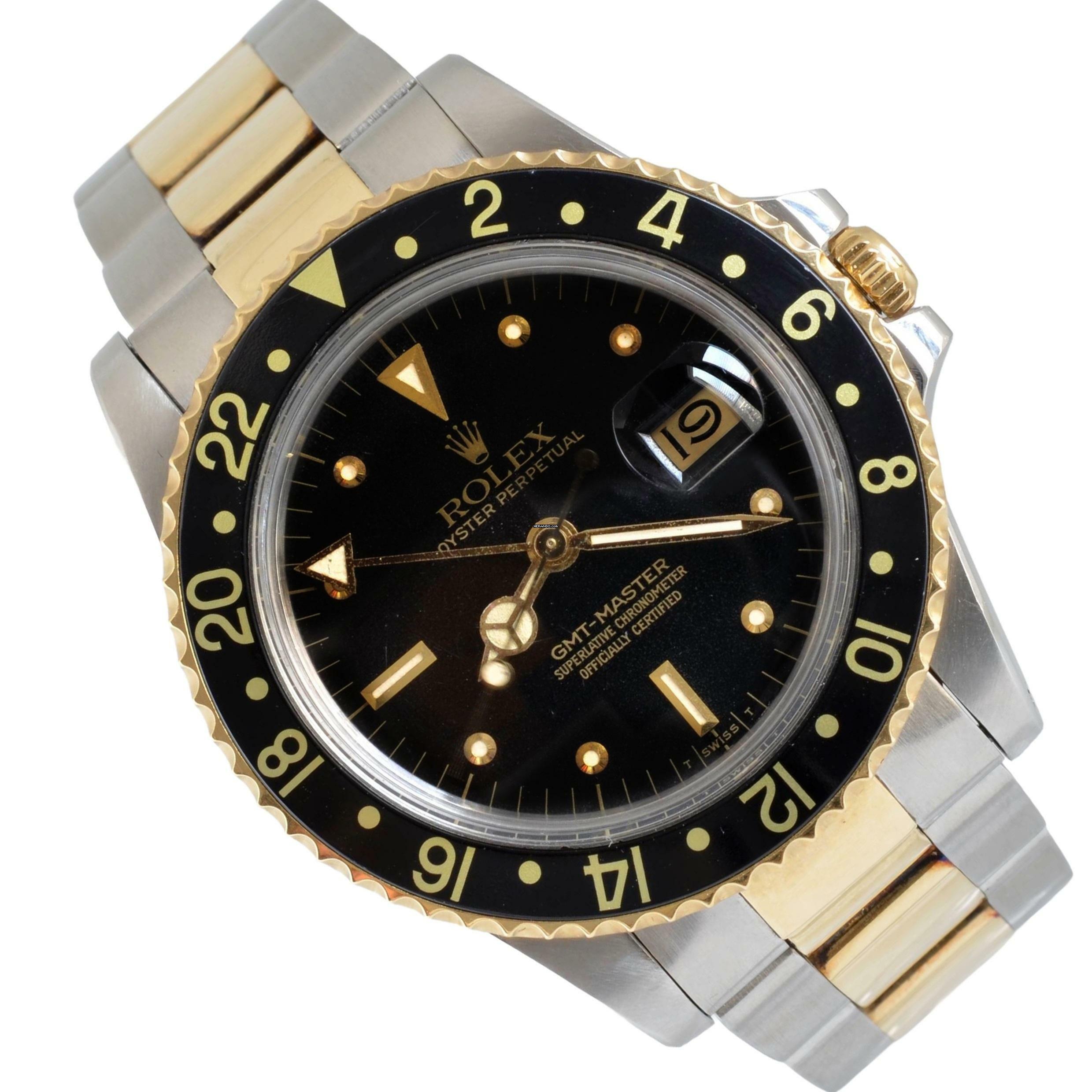 Rolex GMT-Master 16753 Black Tiger Eye Nipple dial 1979’s Full Set