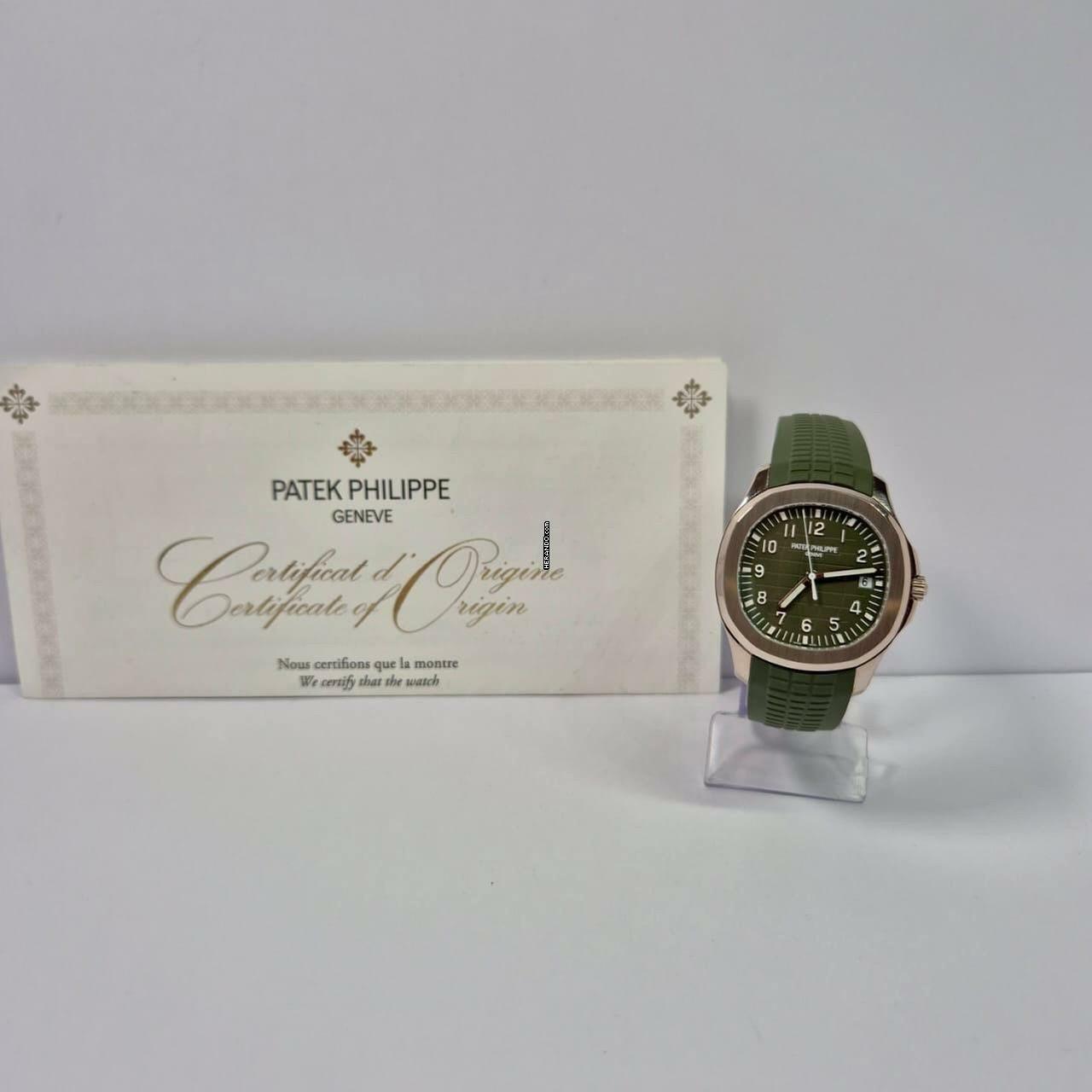 Patek Philippe Aquanaut Ouro Branco Caqui 42mm Automático Completo