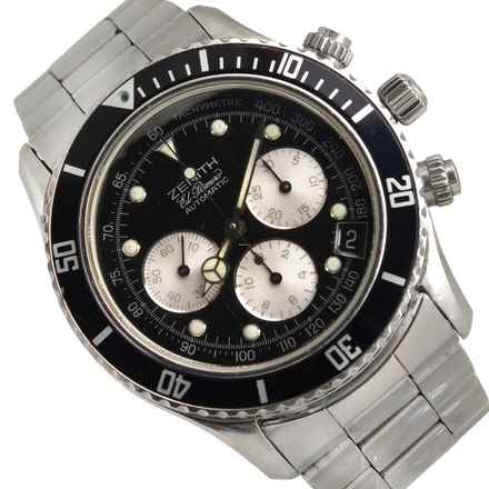  Zenith El Primero Chronograph De Luca black dial 1996 Full set  