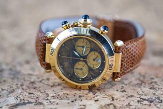 Thumbnail von Cartier Pasha Chronograph | 30009 | German Full Set 1993 | yellow gold