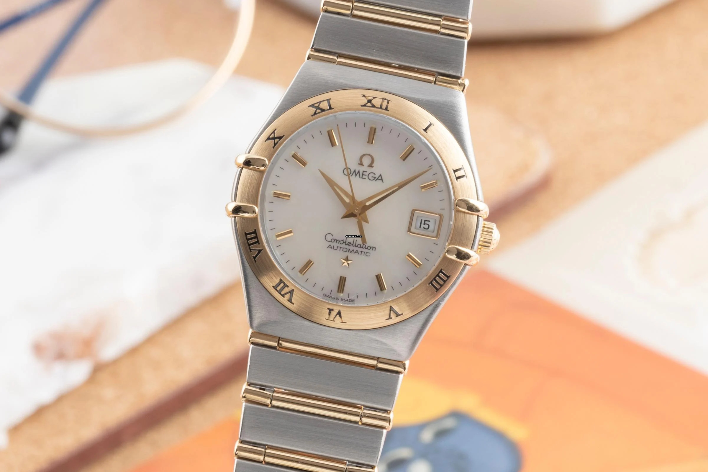 Omega Constellation Stahl / Gold MOP Automatik Ref 1292.70.00 Box & Papiere 1996