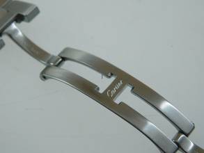 Thumbnail von Cartier Pasha C Automatik 35 mm Herrenuhr mit Stahlband im Top Zustand schwarzes Blatt selten mit schwarzem Zifferblatt