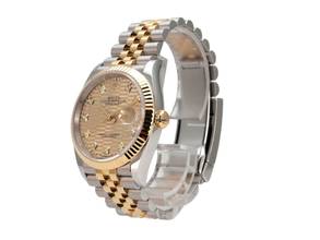 Thumbnail von Rolex Datejust 36 Edelstahl Gelbgold 126233 golden Riffelmuster Diamant Jubile-Band