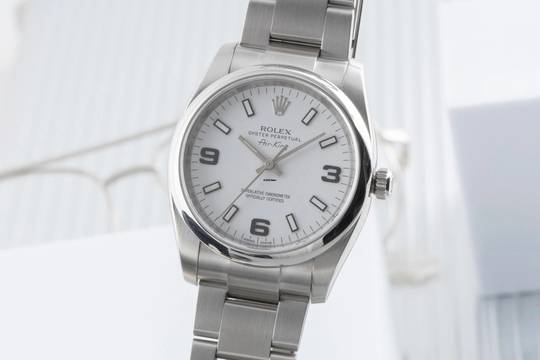  Rolex Air King 34 White Dial Oyster Edelstahl Automatik Ref. 114200 B&P 2012 
