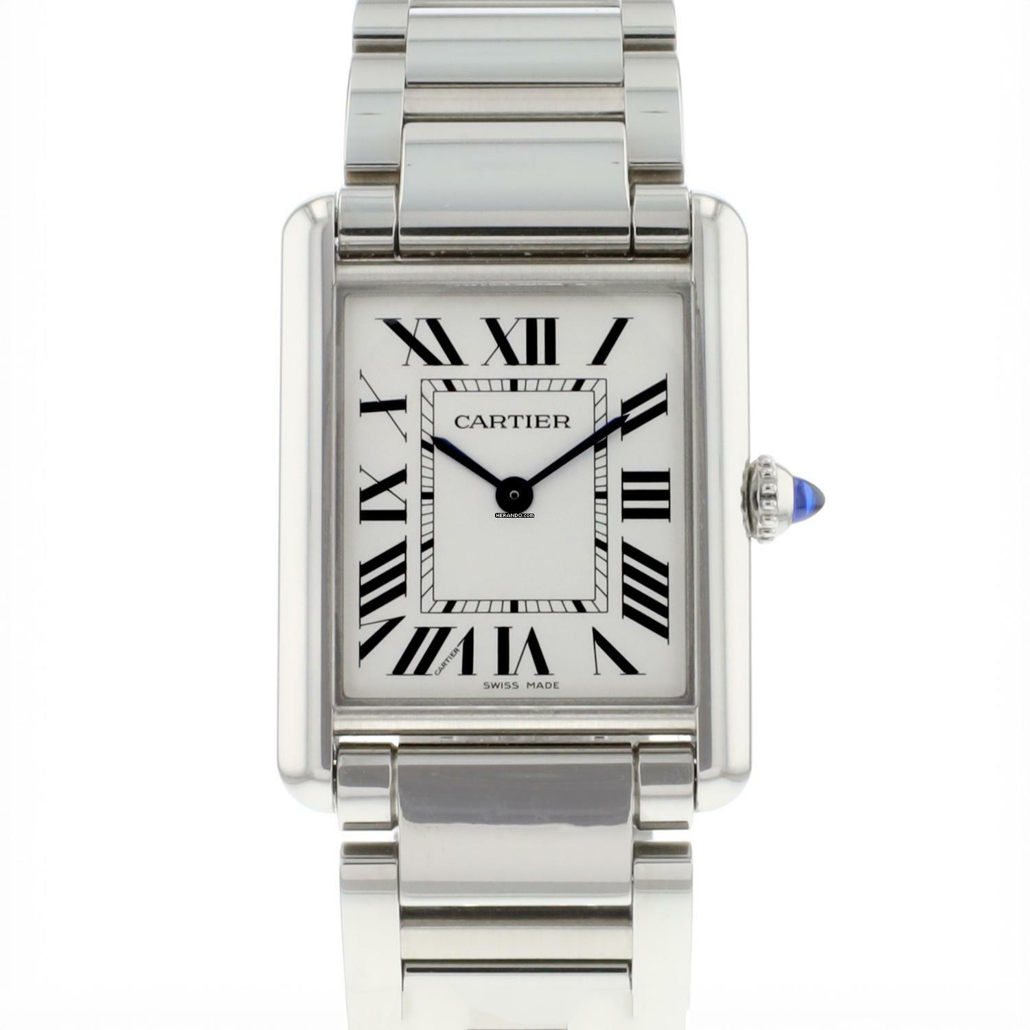 Cartier Tank Must Large Steel Silver Dial