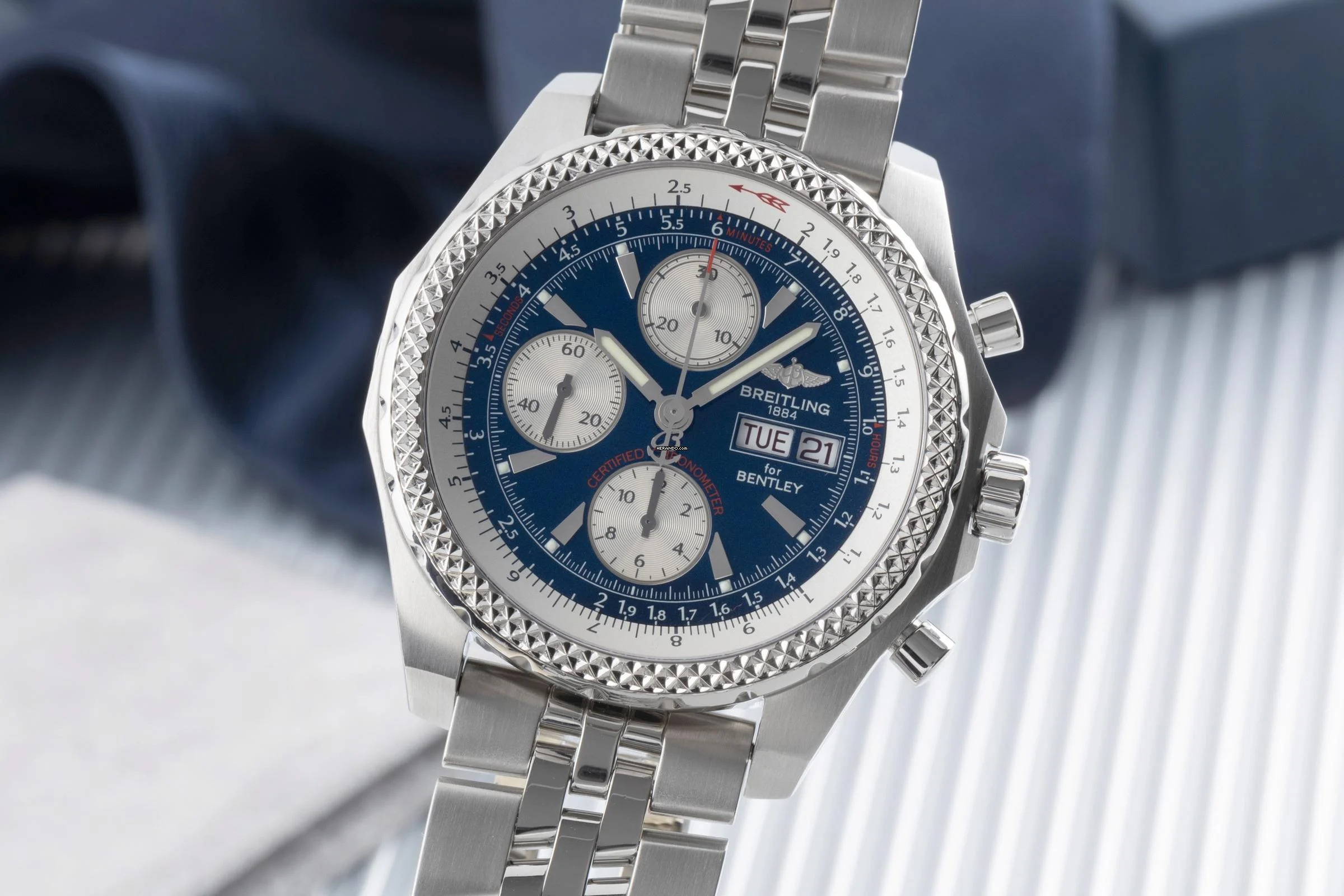 Breitling Bentley GT Chronograph Automatik Stahl Herrenuhr Ref. A13363 B&P 2008