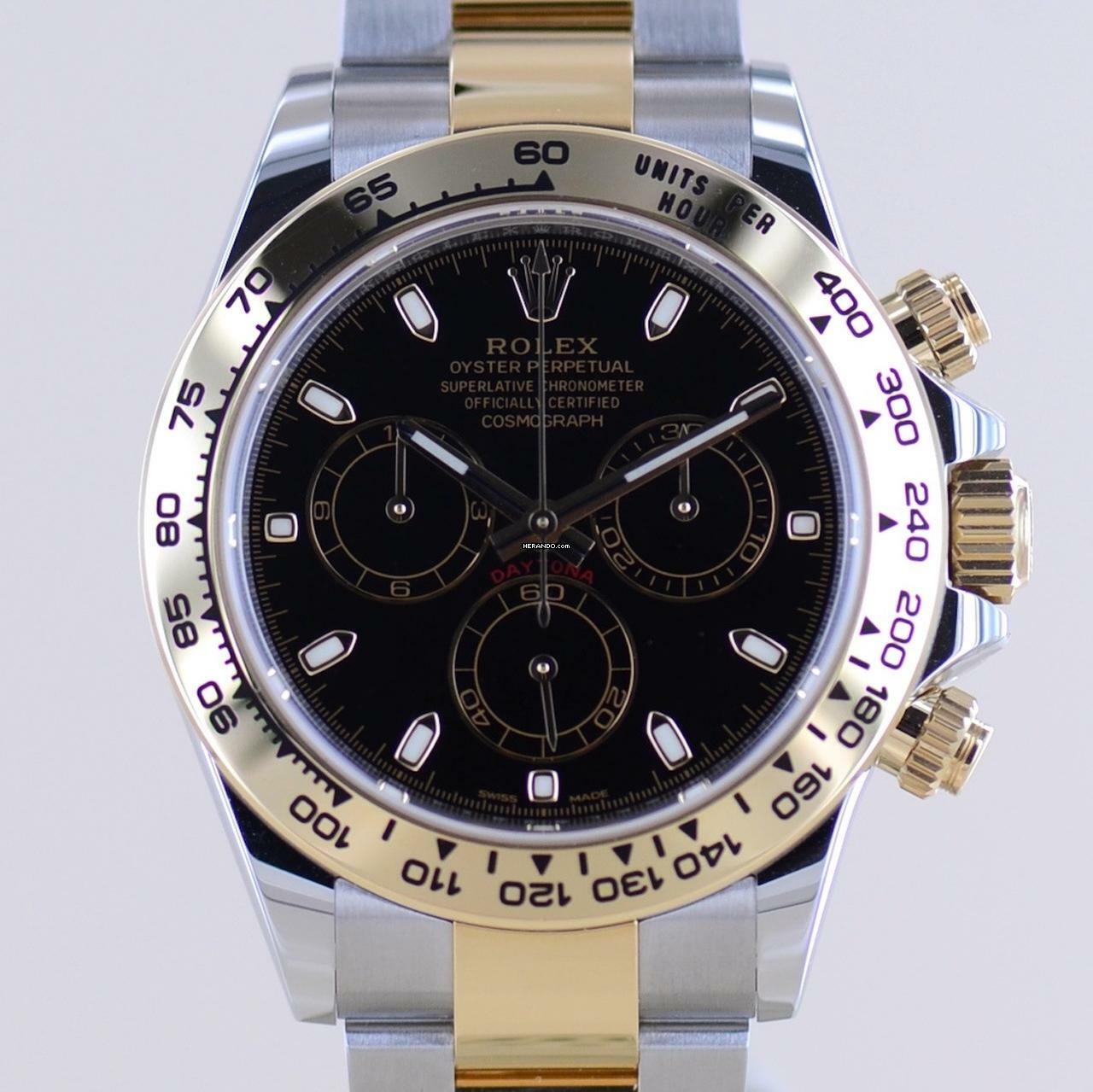 Rolex Daytona Stahl Gold black Dial Cosmograph Full-Set ungetragen