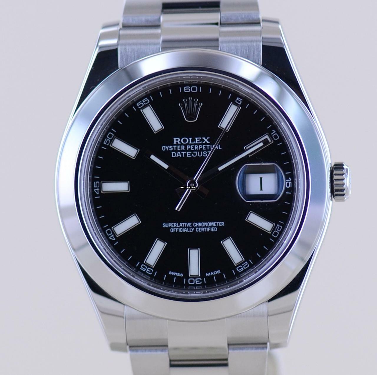 Rolex Datejust II Stahl Oyster black Stick Dial 41mm 2013 schwarz 116300 B+P