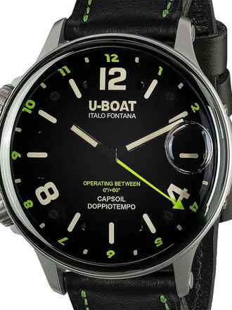  U-Boat 9676 Capsoil Doppiotempo SS GMT Herrenuhr 55mm 10ATM 