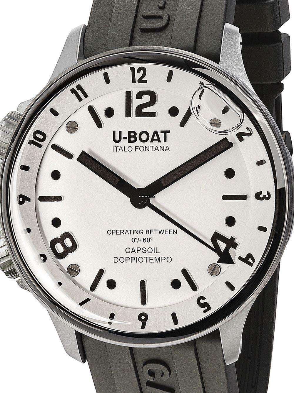 U-Boat 8888/A Capsoil Doppiotempo SS GMT Herrenuhr 45mm 10ATM