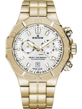  Edox 10113-37JM-AID Delfin Chronograph Herrenuhr 43mm 20ATM 