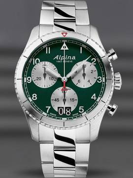  Alpina Startimer Pilot AL-372GRS4S26B Startimer Pilot Chronograph Herrenuhr 41mm 