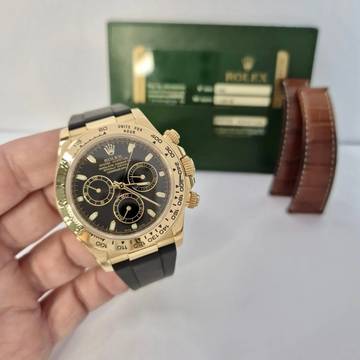  Rolex Daytona Yellow Gold Black Dial 40mm Completo 