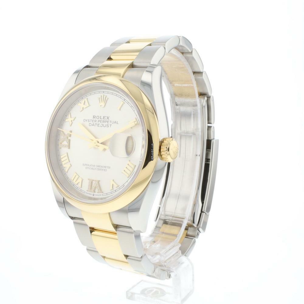 Rolex Datejust 36 Steel Gold Oyster Silver Roman Diamond Dial
