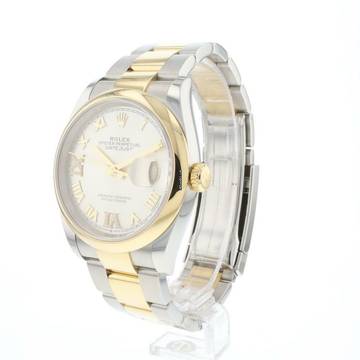  Rolex Datejust 36 Steel Gold Oyster Silver Roman Diamond Dial  