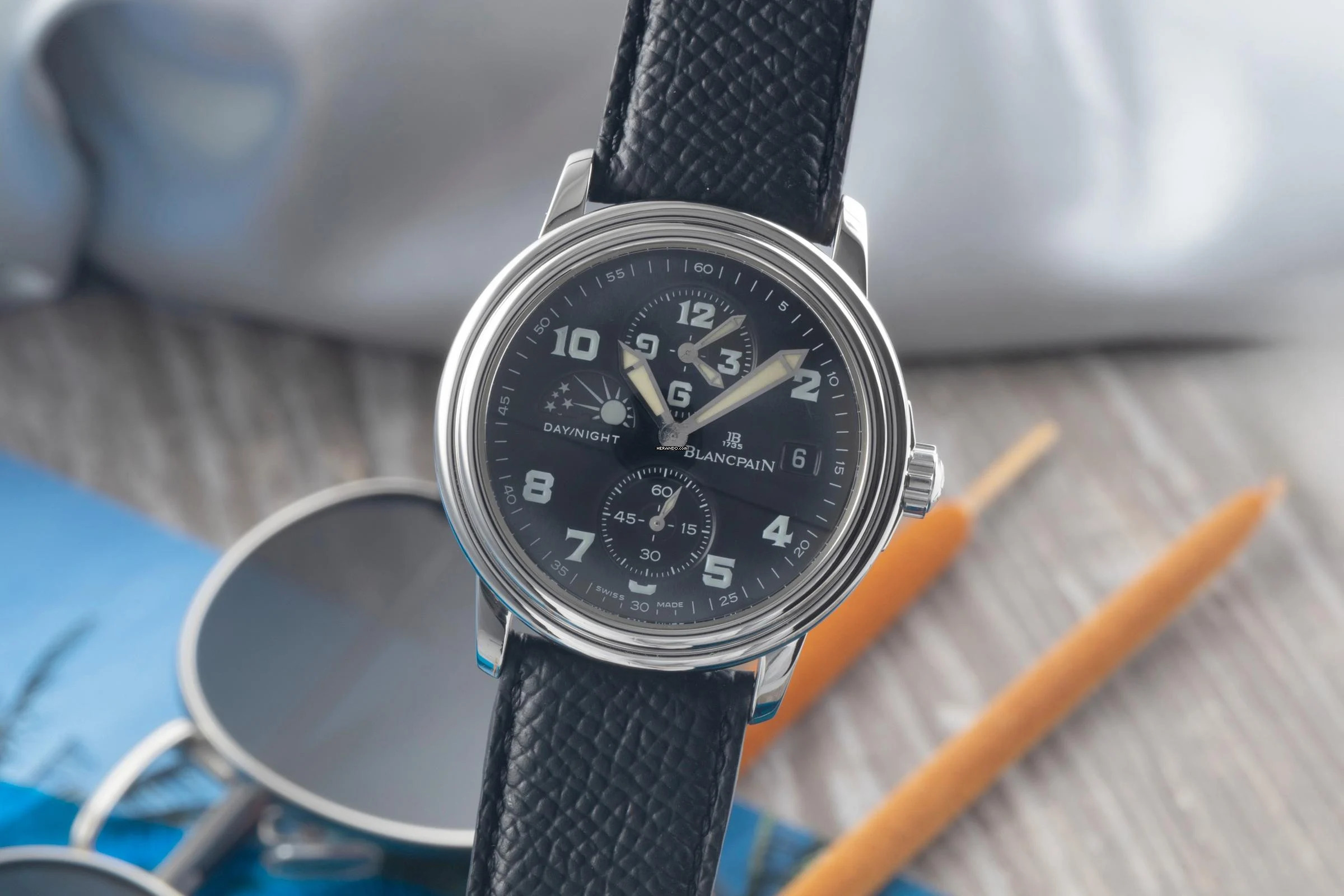 Blancpain Léman Time Zone Automatik Edelstahl Herrenuhr Ref. 2160-1130M-71