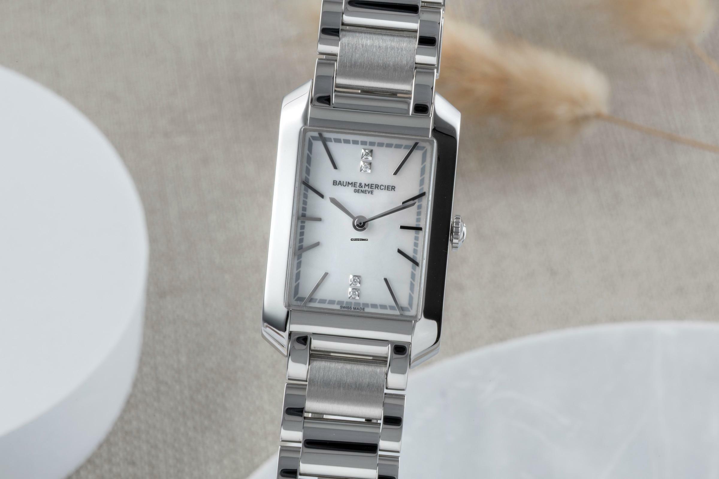 Baume & Mercier Hampton Stahl MOP Dial Quarz Damenuhr Ref. M0A10474 B&P 2023