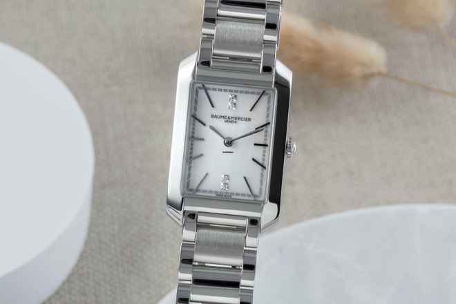  Baume & Mercier Hampton Stahl MOP Dial Quarz Damenuhr Ref. M0A10474 B&P 2023 