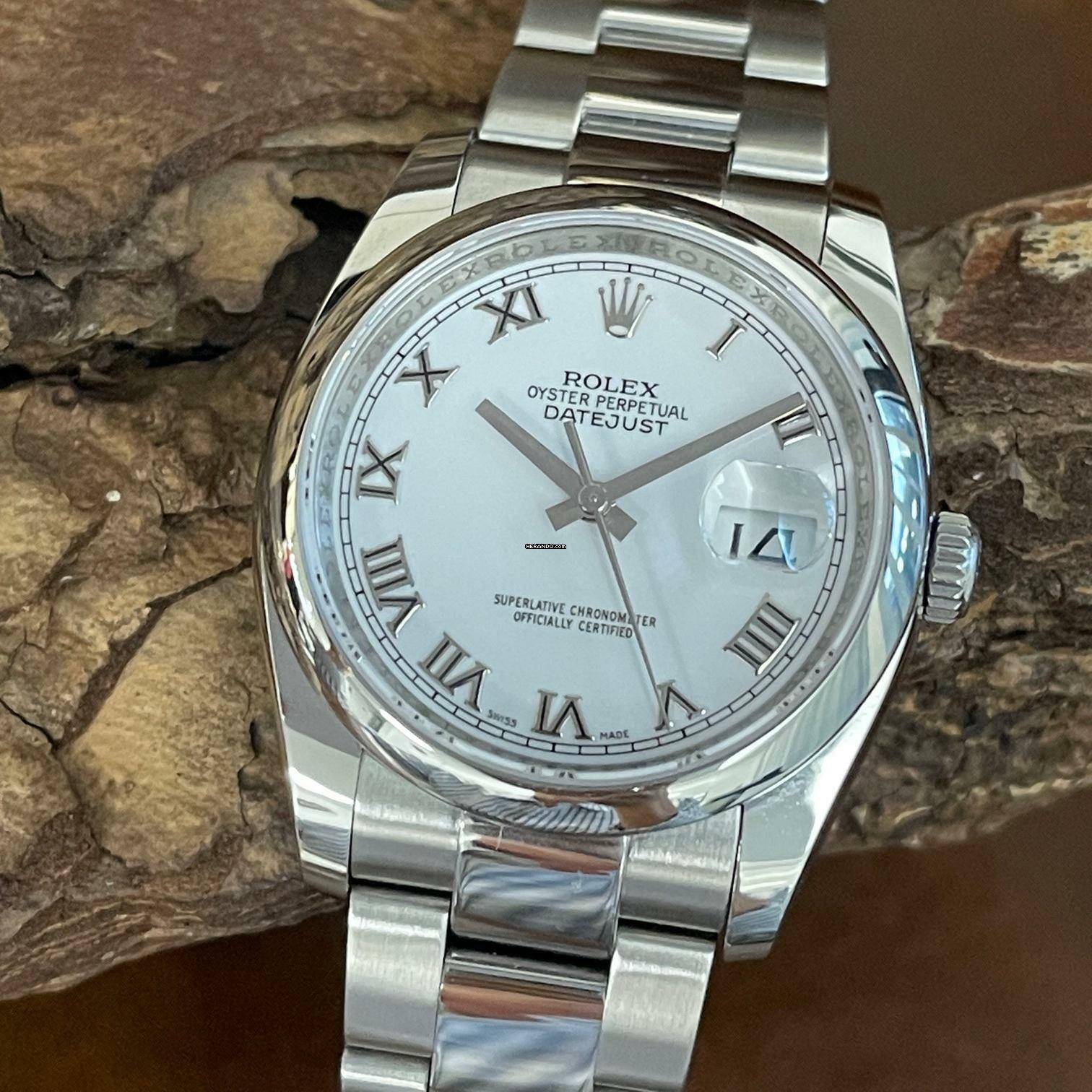 Rolex Datejust 36 Ref. 116200 - Weißes Römsiches Zifferblatt