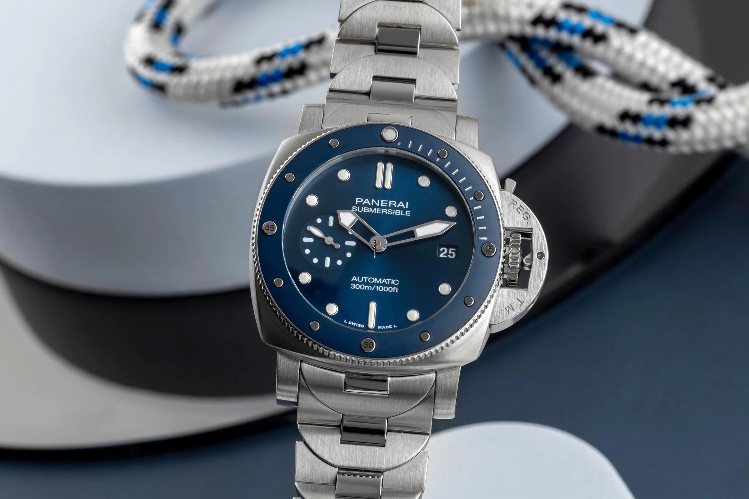 Panerai Submersible Blue Notte Stahl Automatik Herrenuhr Ref. PAM01068 B&P 2023