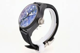 Thumbnail von IWC Große Fliegeruhr Big Pilot Black Ceramic Blue Dial Perpetual Calendar Edition “RODEO DRIVE” - With Box And Papers - IW503001