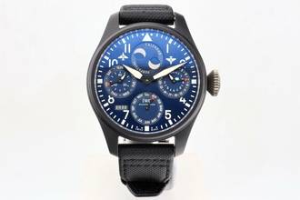 Thumbnail von IWC Große Fliegeruhr Big Pilot Black Ceramic Blue Dial Perpetual Calendar Edition “RODEO DRIVE” - With Box And Papers - IW503001