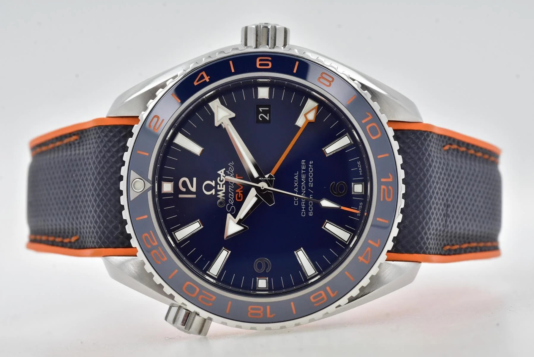 Omega Seamaster Planet Ocean GMT Good Planet 43.5mm Blue Blau 23232442203001