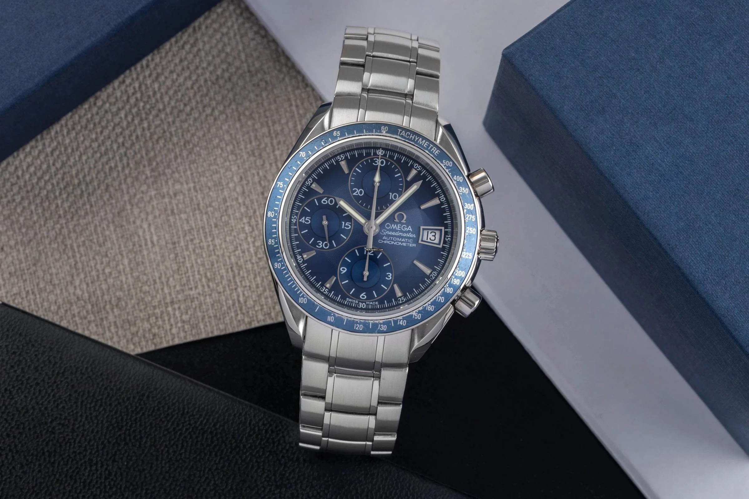 Omega Speedmaster Date Chronograph Automatik Stahl Herrenuhr Ref. 3212.80.00
