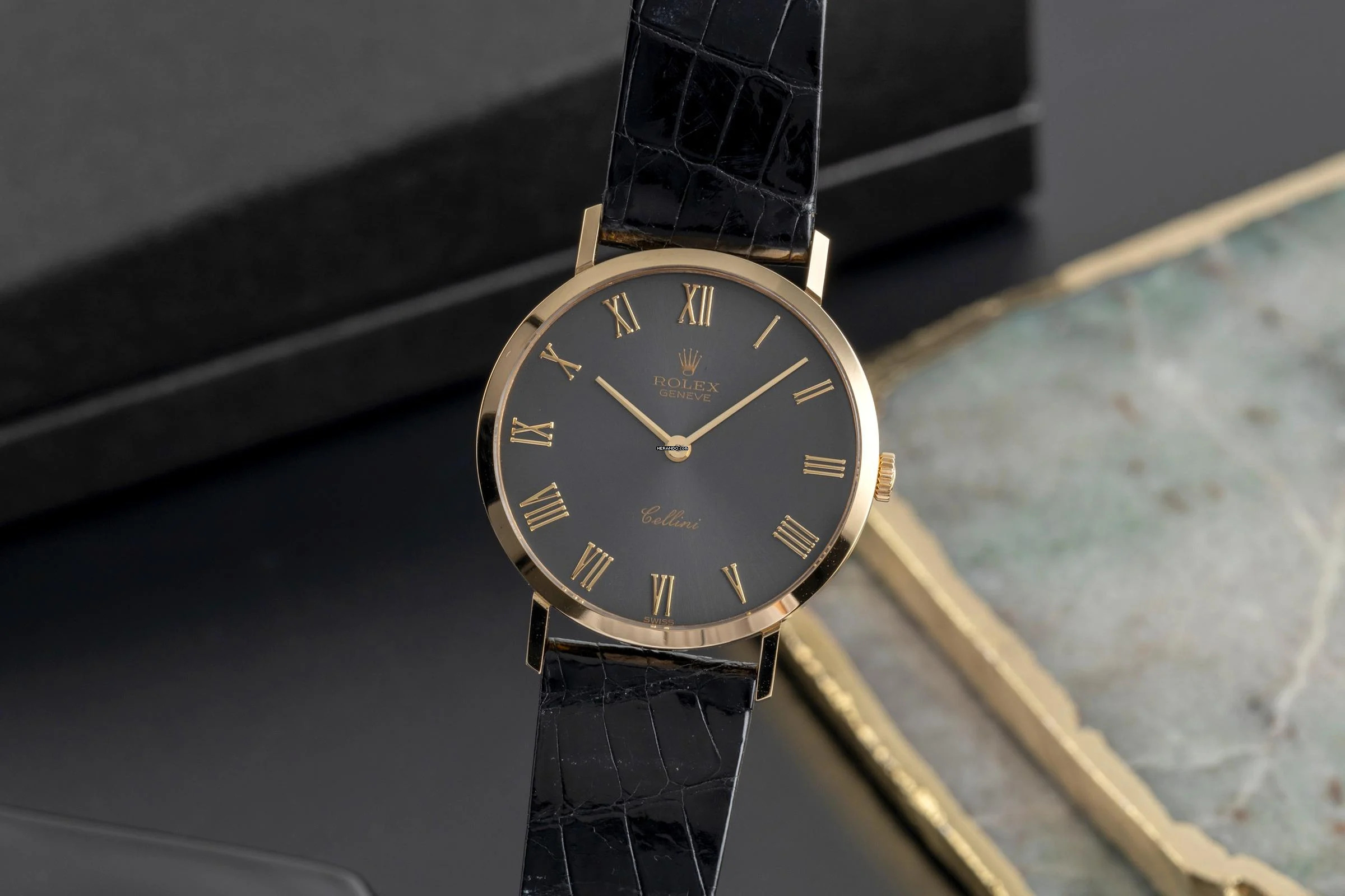 Rolex Cellini 18k (0,750) Gold Handaufzug Herrenuhr Ref. 4112 Klassiker