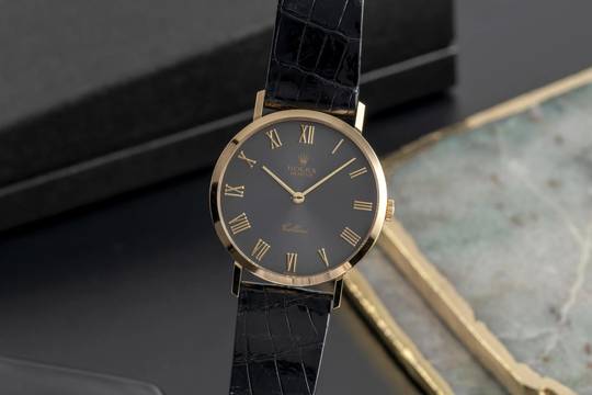  Rolex Cellini 18k (0,750) Gold Handaufzug Herrenuhr Ref. 4112 Klassiker 
