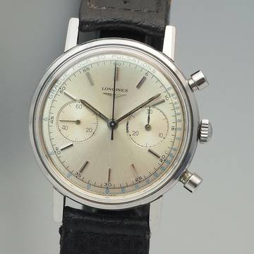  Longines Chronograph 30CH Vintage PULSATIONS Dial 1950 Stahl/Leder 7413/9 Rare Gradue Pour 30 Pulsations 