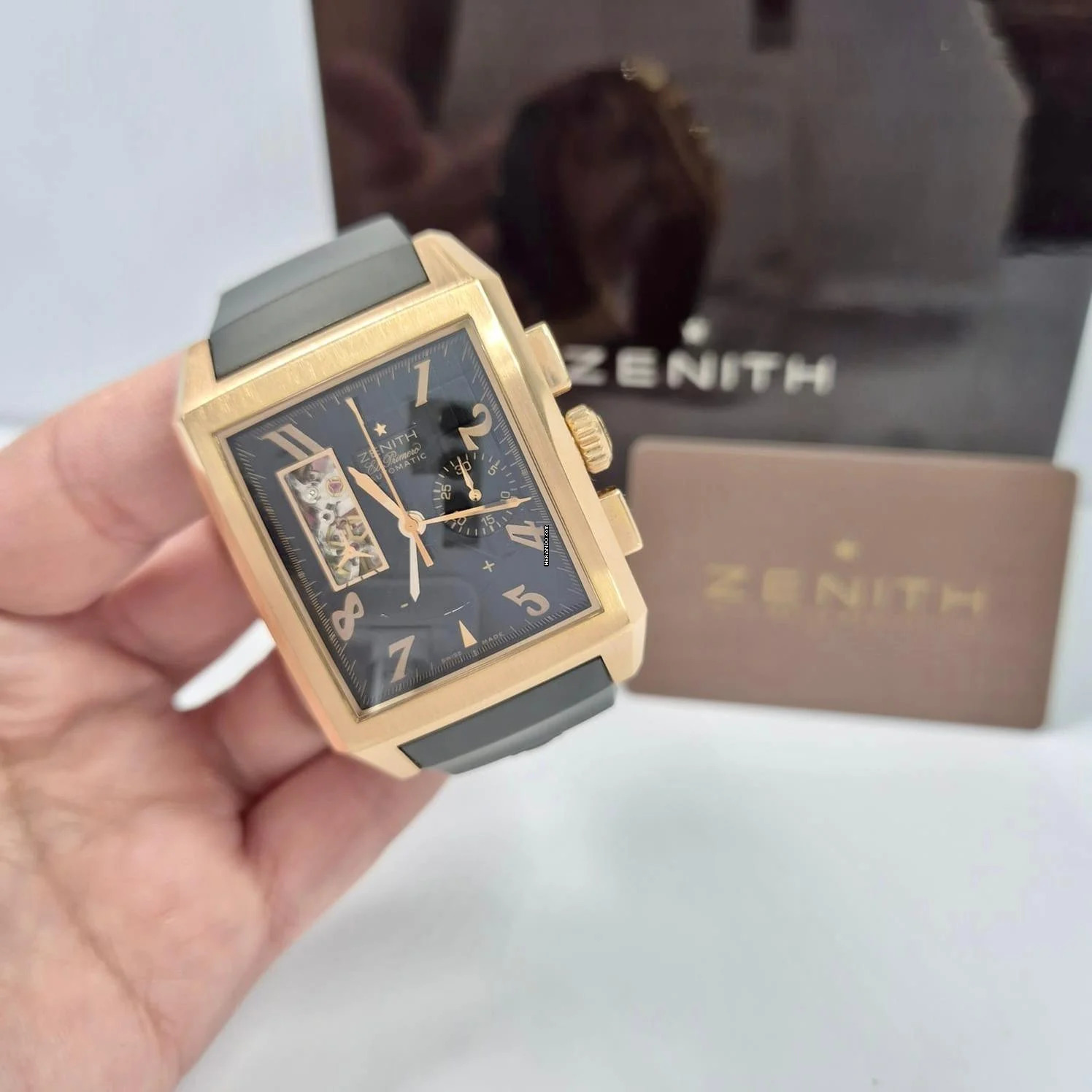 Zenith Port Royal Open Heart Chronograph Ouro Rosé 36x48mm Automático Completo