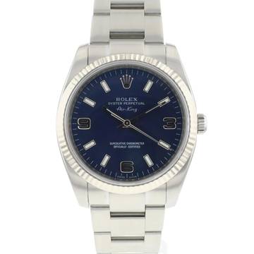  Rolex Air King Fluted Blue Dial 