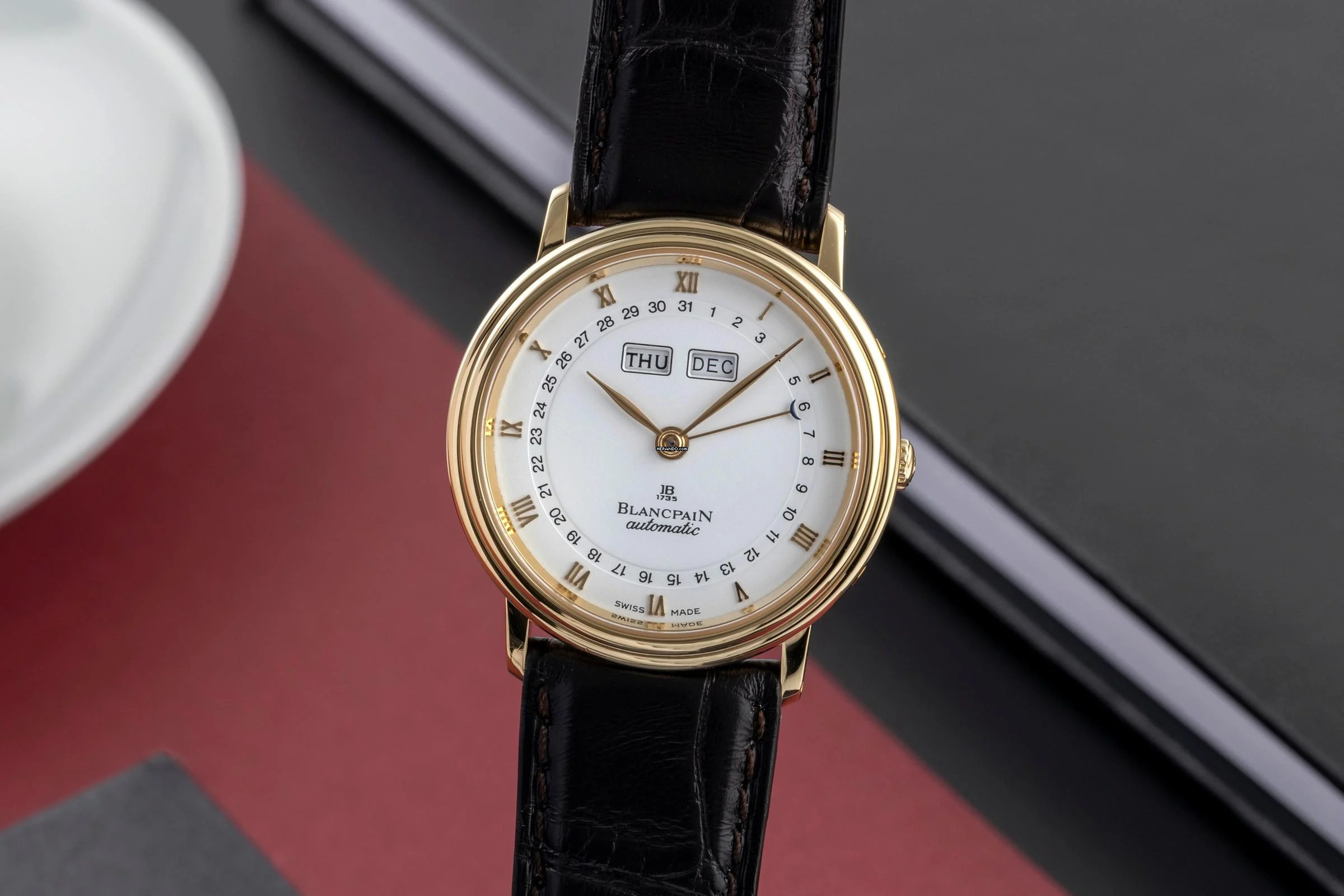 Blancpain Villeret 18k (0,750) Gold Automatik Herren Ref. 6695-1418 Papiere 1999