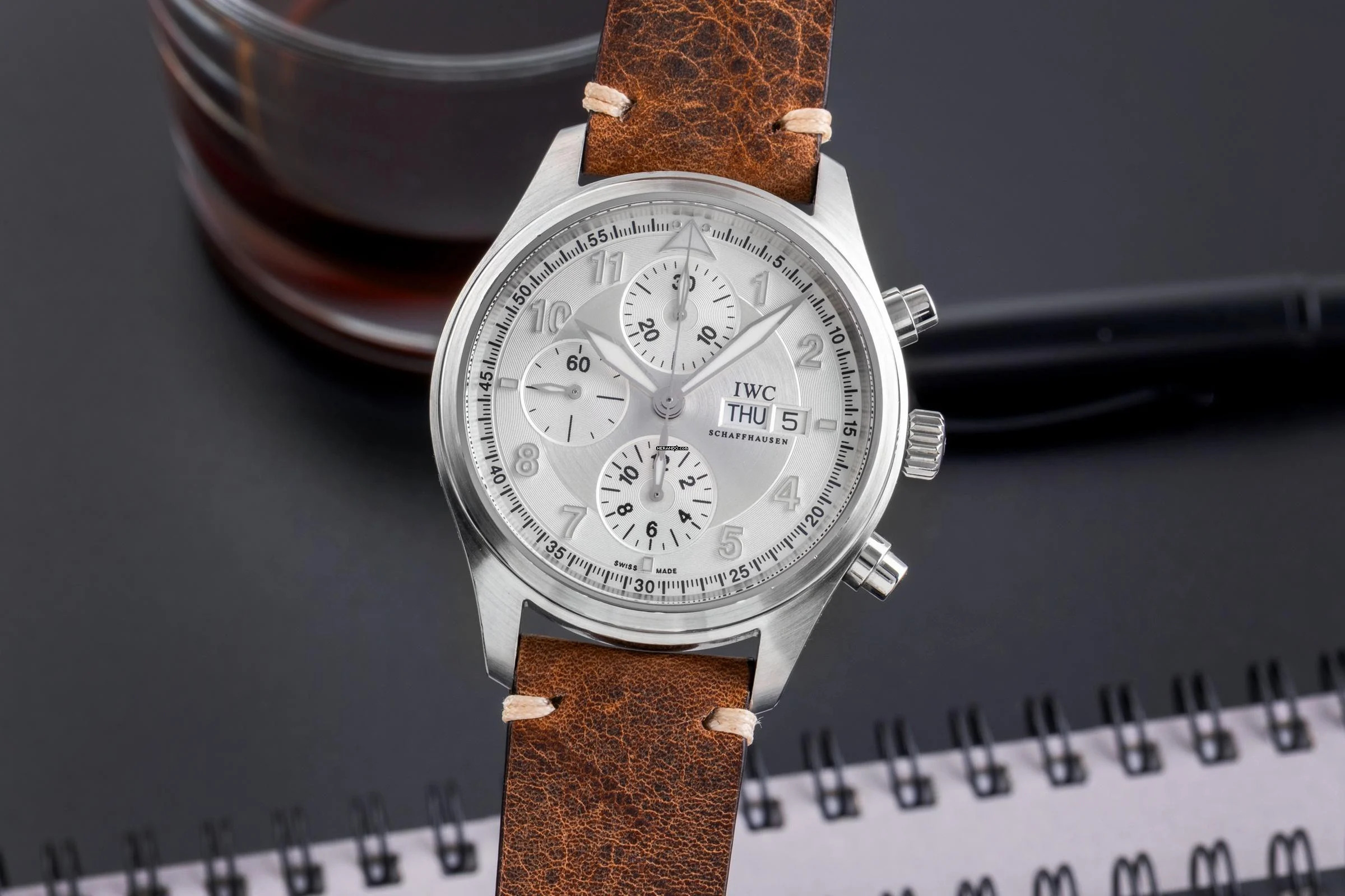 IWC Fliegeruhr Spitfire Chronograph Schaffhausen Fliegeruhr Chronograph Automatik Stahl IW371702