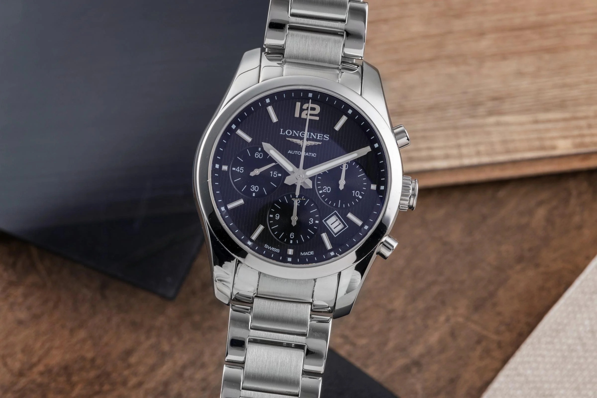 Longines Conquest Classic Chronograph Stahl Automatik Herrenuhr Ref. L2.786.4.56.6 B&P